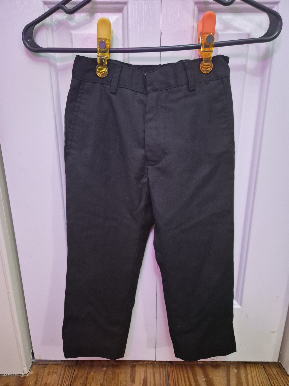 Kids Black Straight-Leg Dress Pants